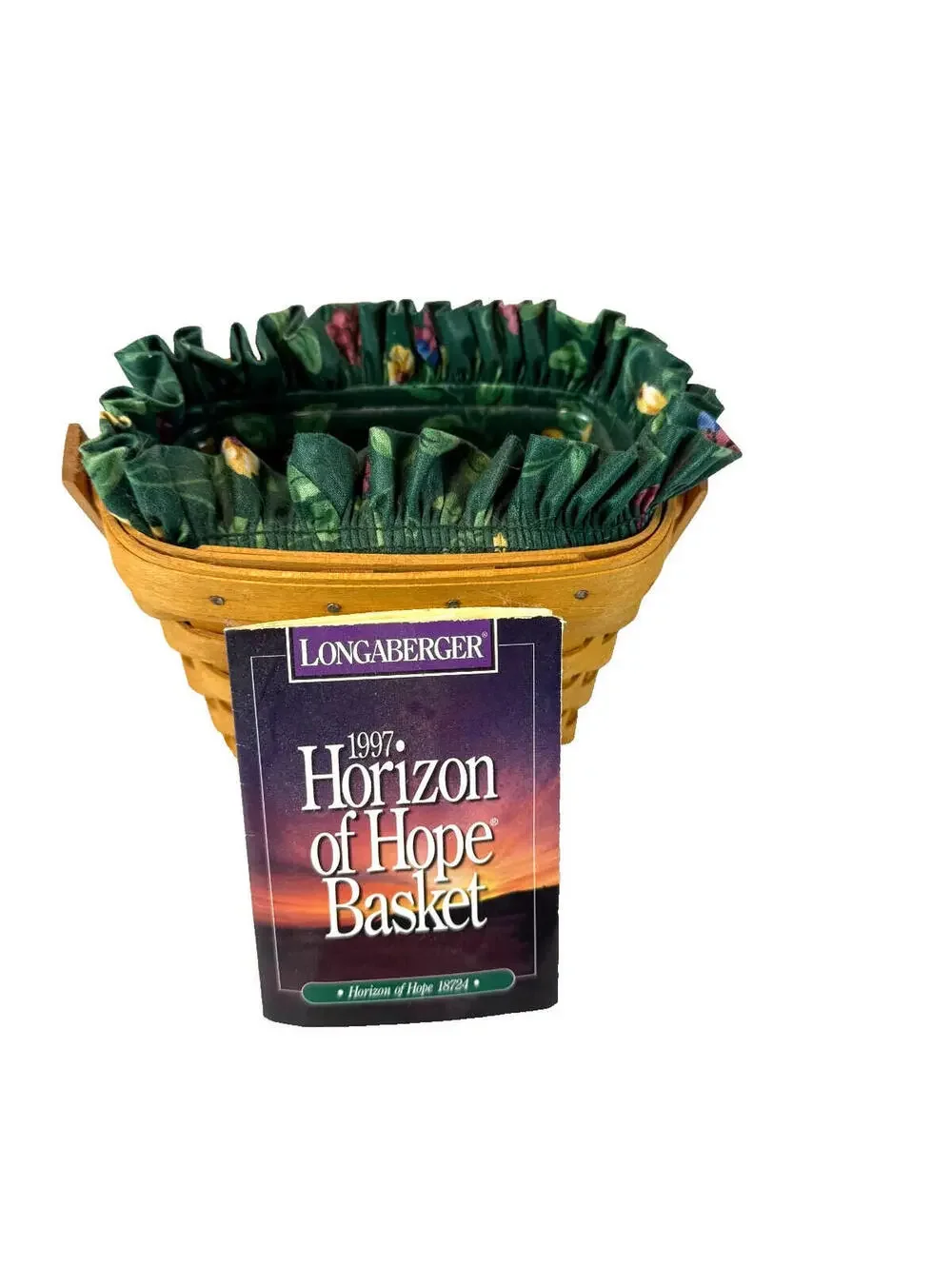 1997 Longaberger Horizon of Hope Basket w/Liner & Protector 5.5